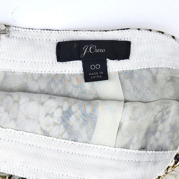 J Crew Pleated Midi Skirt Size 00 Womens Black White Green Snakeskin Print - Picture 4 of 7